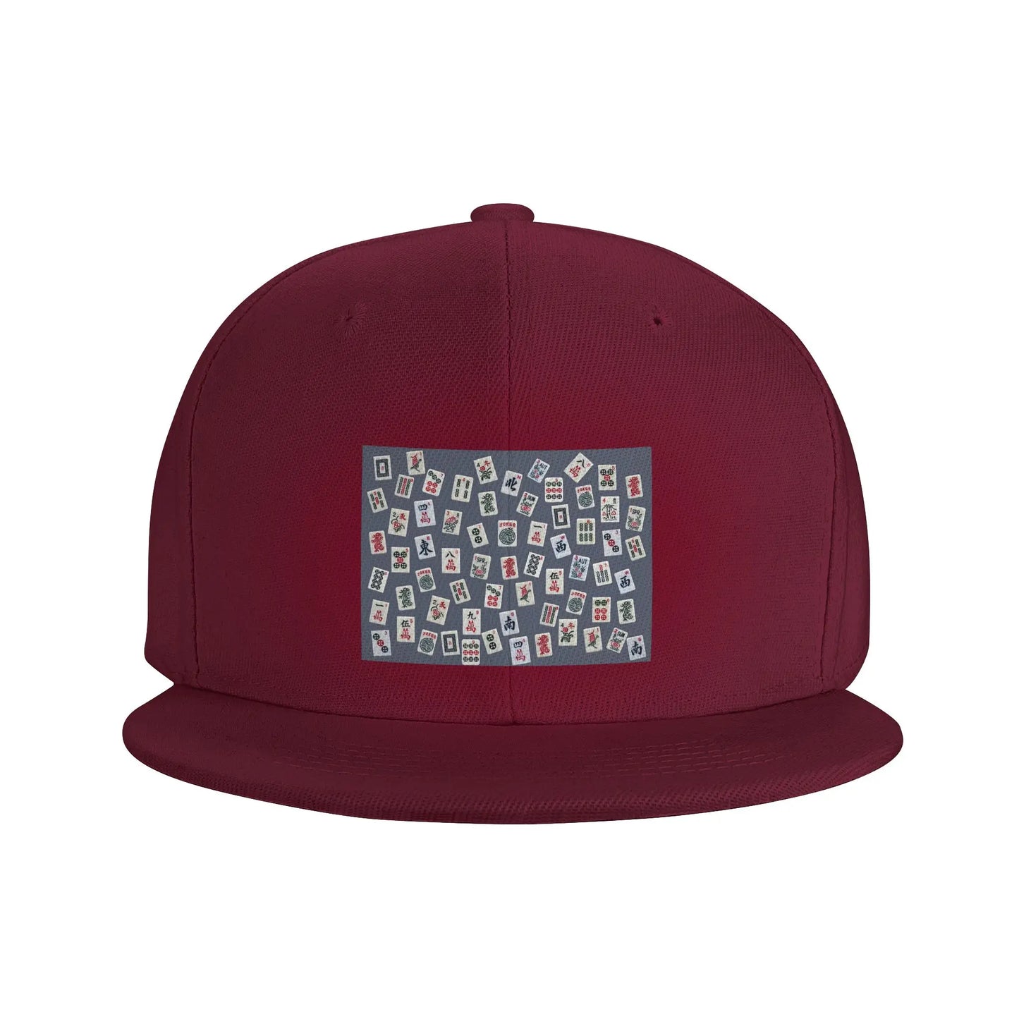 Blue Mahjong Tile Game Pattern Snapback Cap