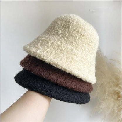 Women's Winter Faux Lamb Fur Ear Protection Bucket Hat