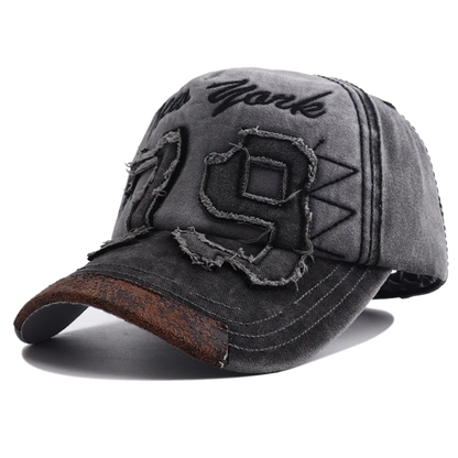 Unisex Washed Cotton Embroidered Letter Baseball Cap