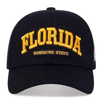 Florida Letter Embroidery Outdoor Adjustable Baseball Cap