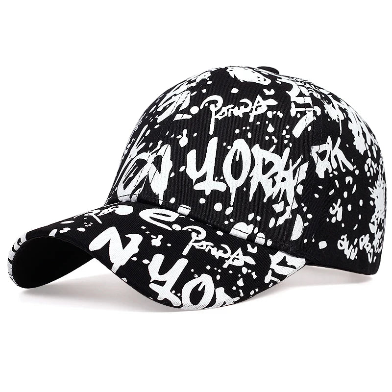 Letter Graffiti Print Adjustable Baseball Cap