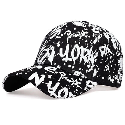 Letter Graffiti Print Adjustable Baseball Cap