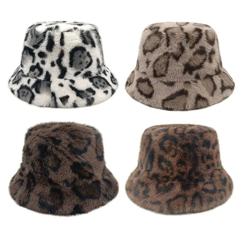 Autumn Winter Printed Polyester Bucket Hat
