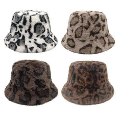 Autumn Winter Printed Polyester Bucket Hat