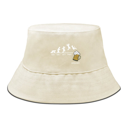 Friday With Beer Solid Color Foldable Bucket Hat