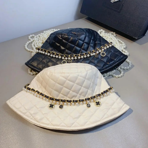 Children PU Leather Quilted Fisherman Hat