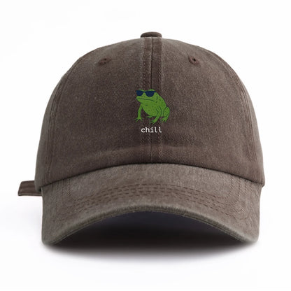 Chill Print Minimalist Retro Washed Baseball Cap