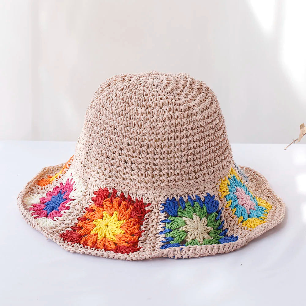 Straw Flower UV Protection Bucket Hat
