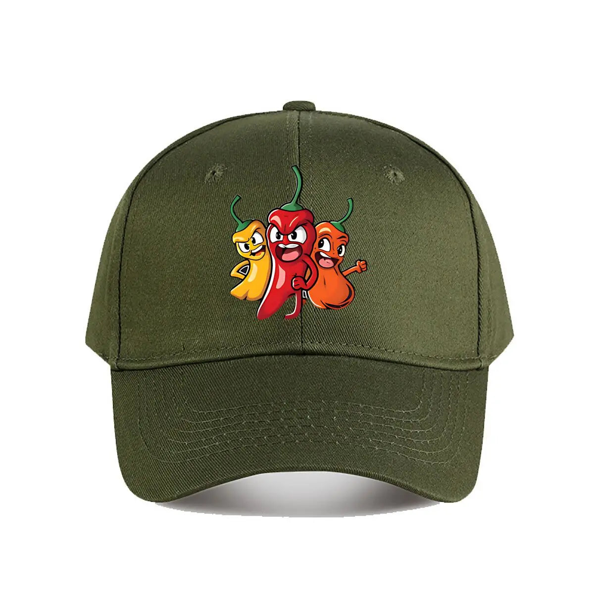 Colorful Cartoon Chili Vinyl Snapback Baseball Cap