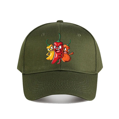 Colorful Cartoon Chili Vinyl Snapback Baseball Cap