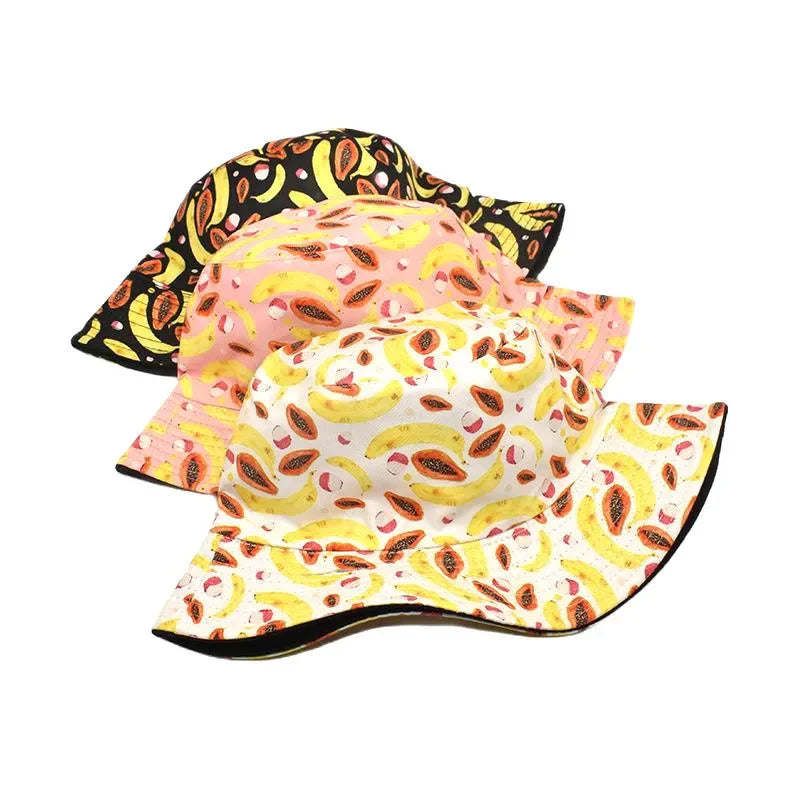 Polyester Cartoon Print Spring Autumn Travel Bucket Hat