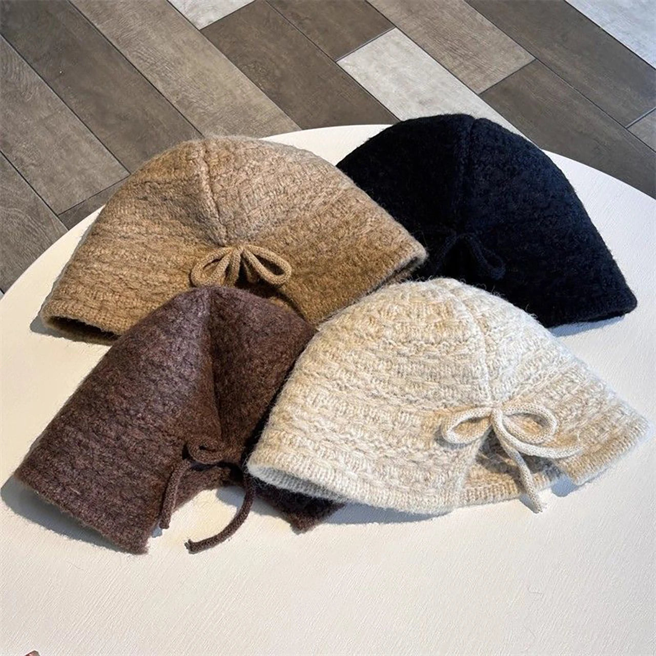 Korean Warm Solid Wool Bucket Hat