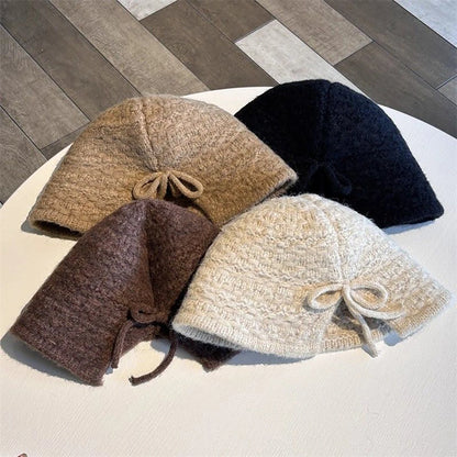 Korean Warm Solid Wool Bucket Hat