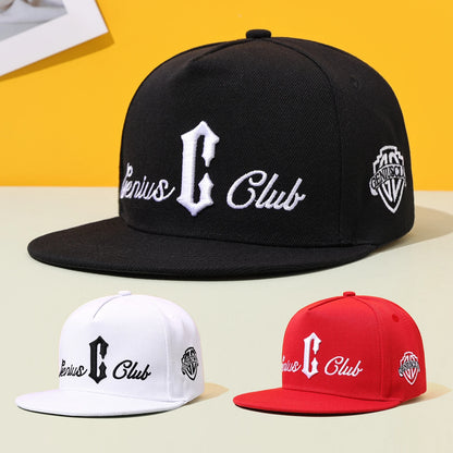 Flat Brim Street Embroidered Snapback Cap
