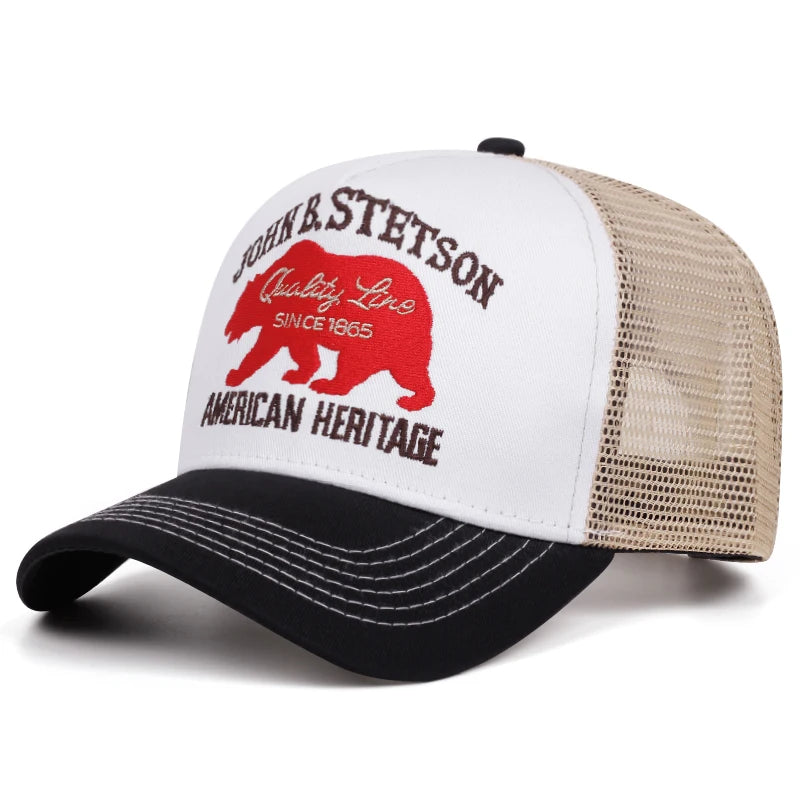 Stetson Red Bear Mesh Trucker Baseball Cap