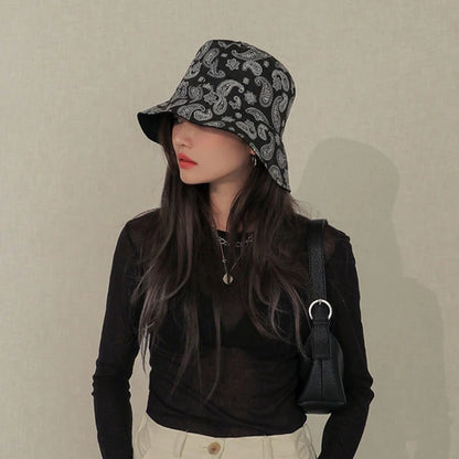 Streetwear Paisley Cotton Bucket Hat