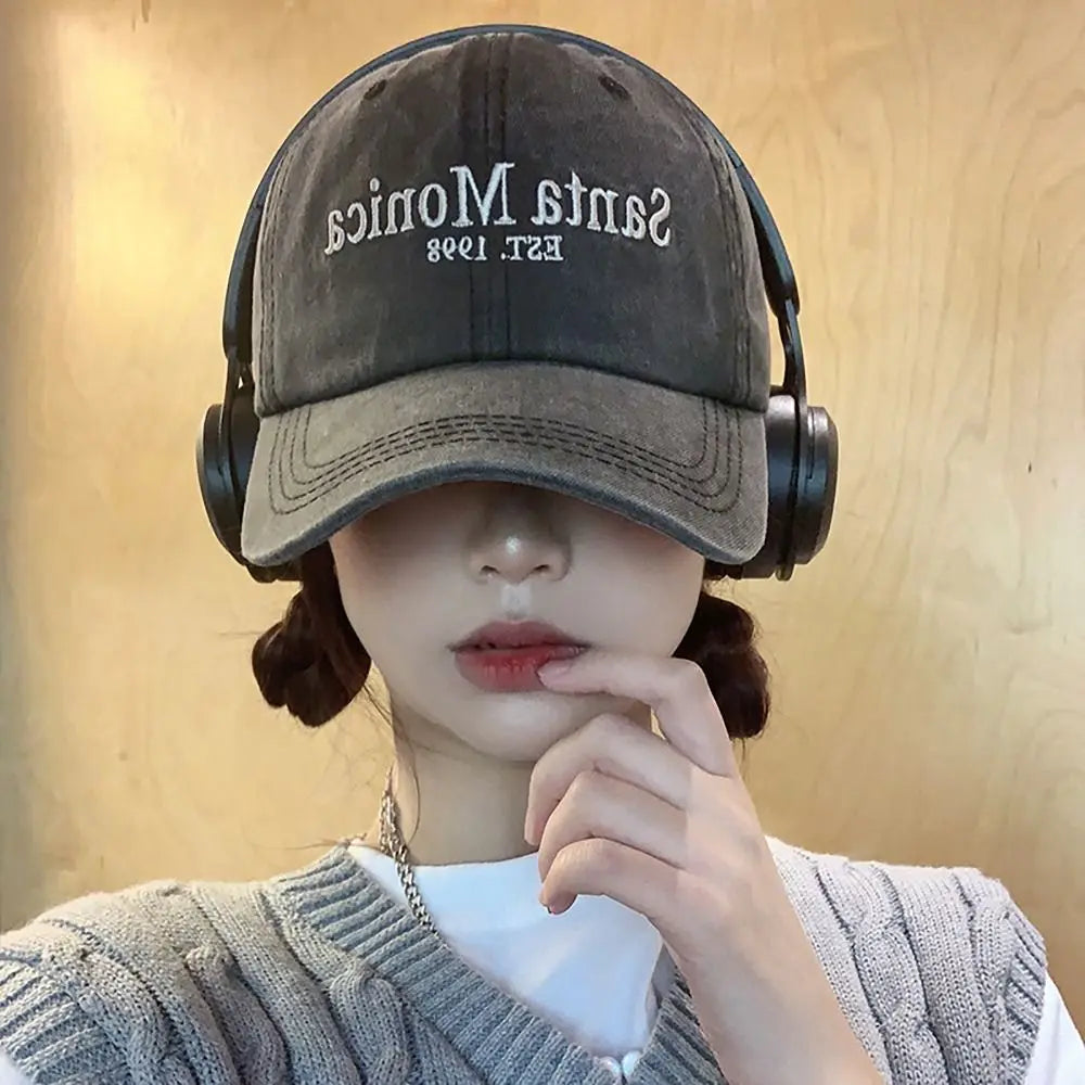 Face Slimming Letter Embroidered Baseball Cap
