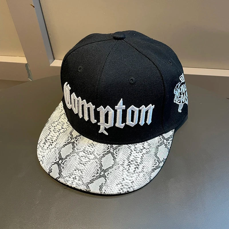 Camouflage Letter Wide Brim Hip Hop Snapback Cap