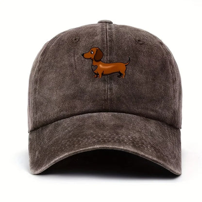 Cute Sausage Dog Printed Adjustable Baseball Cap