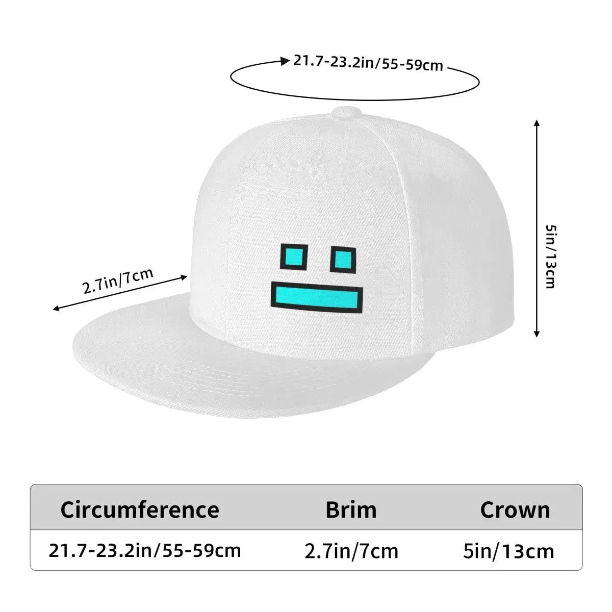 Geometry Dash Gaming Streetwear Adjustable Snapback Cap
