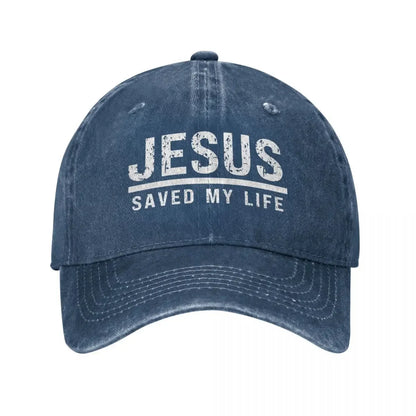 Jesus Saved My Life Washed Cotton Baseball Cap