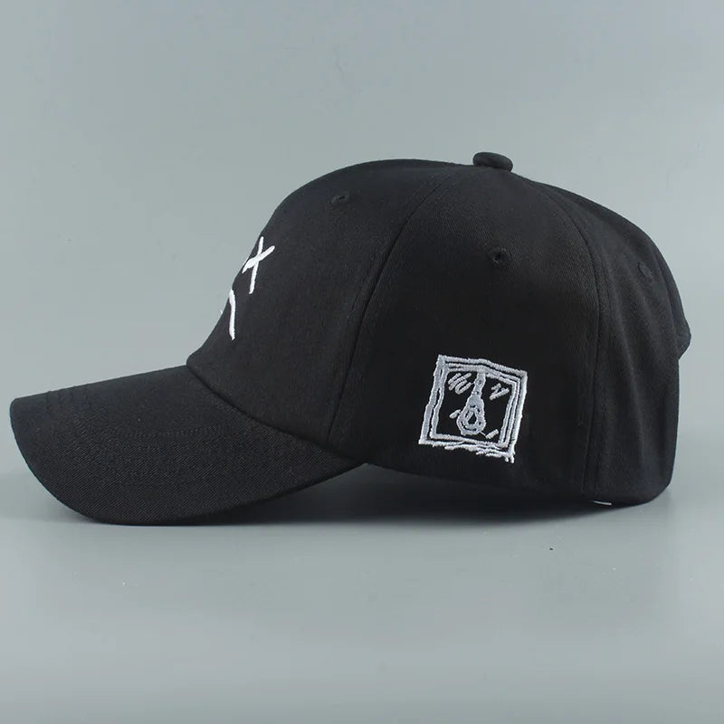 Sad Face Embroidered Cotton Dad Hat
