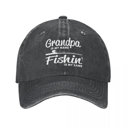 Vintage Fishing Distressed Baseball Cap