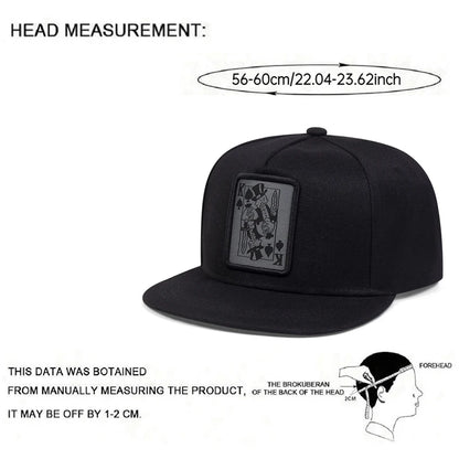 Unisex Poker K Embroidered Flat Brim Baseball Cap