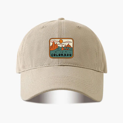 Colorado Mountain Print Adjustable Outdoor Baseball Cap