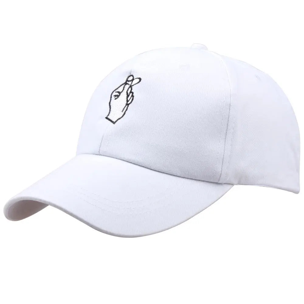 Cotton Rose Finger Gesture Snapback Baseball Cap