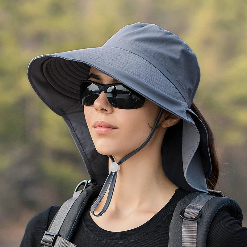 European American Wide Brim Sun Bucket Hat