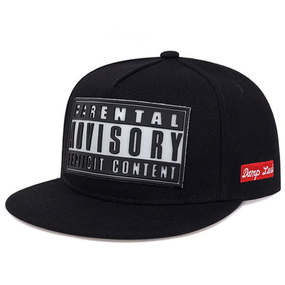 Black Offset Fashion Cotton Snapback Cap