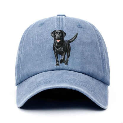 Black Labrador Print Adjustable Baseball Cap