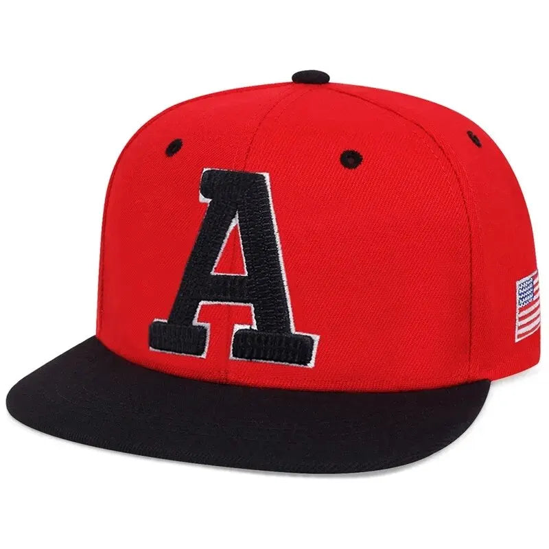 Unisex Simple Letter A Embroidery Snapback Cap