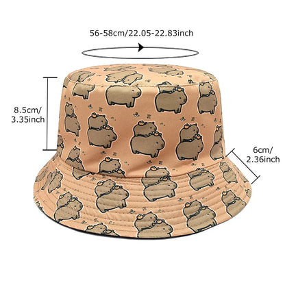Cartoon Capybara Bucket Hat