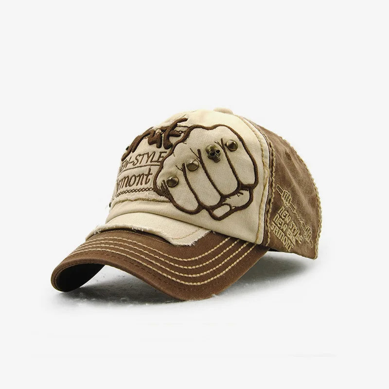 Rivet Letter Embroidered Hip Hop Baseball Cap