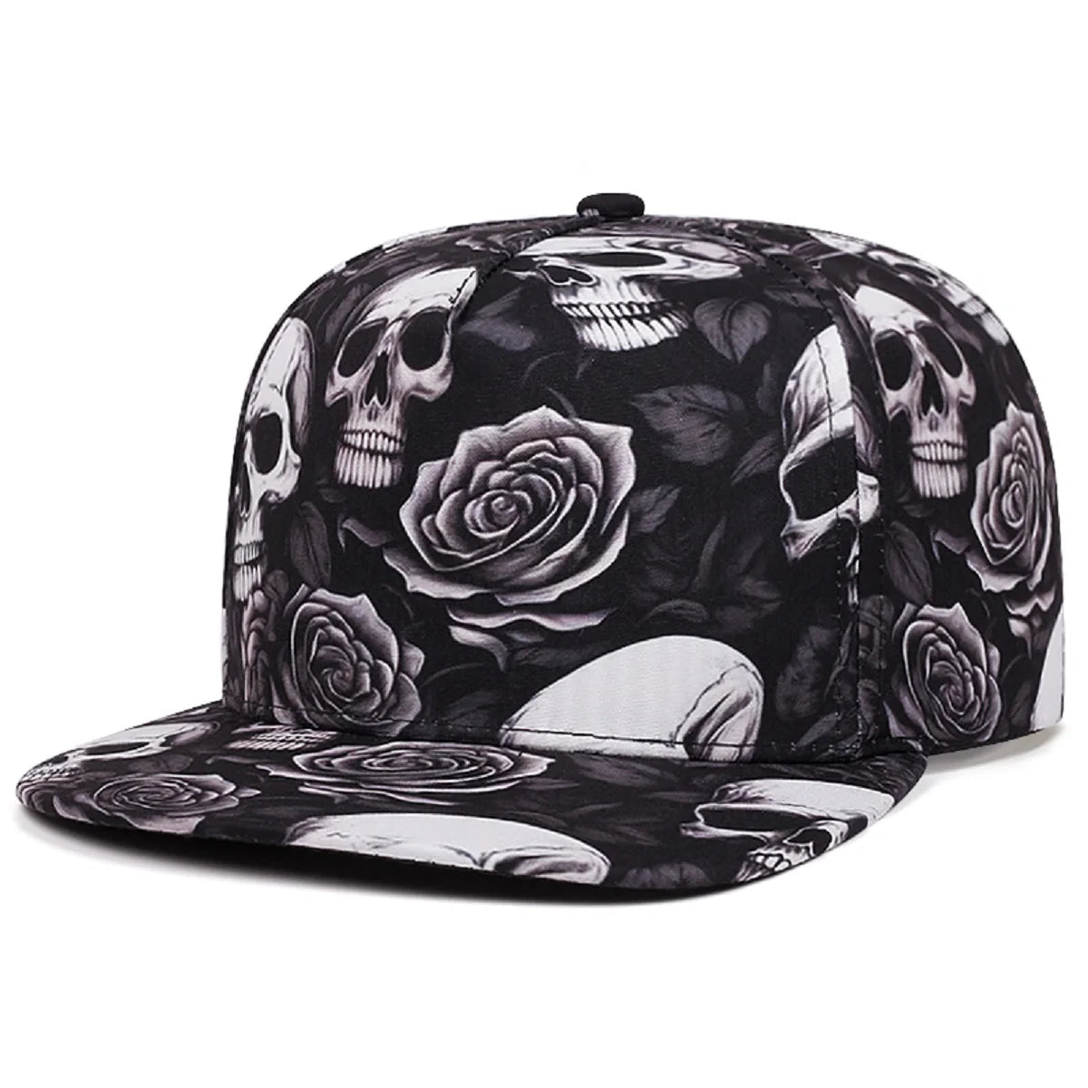 Skeleton Print Snapback Hat Unisex
