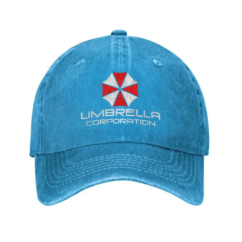 Umbrella Corporation Distressed Denim Baseball Cap