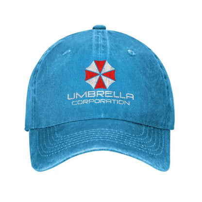 Umbrella Corporation Distressed Denim Baseball Cap