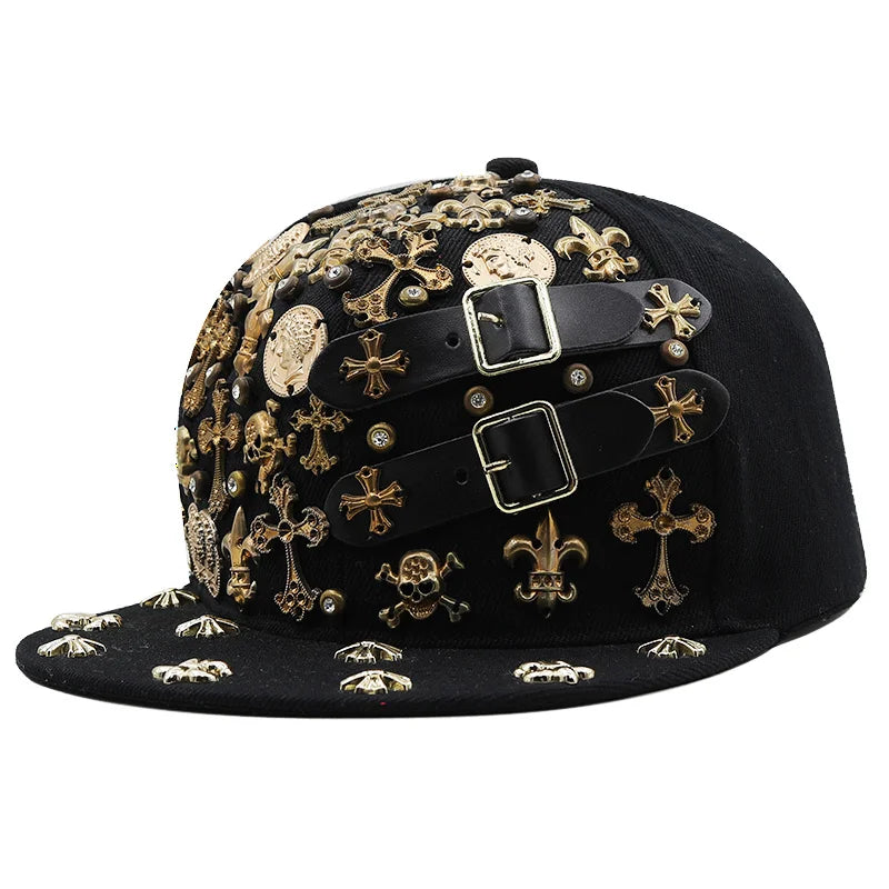 Luxury Rivet Punk Snapback Cap