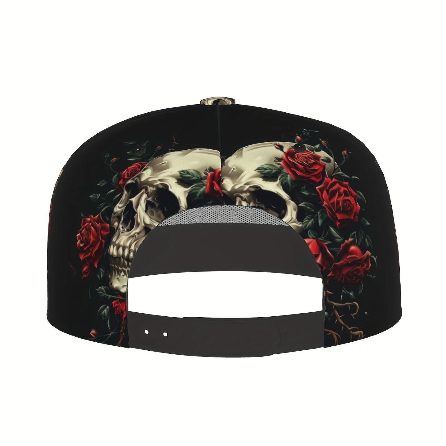 Gothic Rose Skull Hip Hop Snapback Cap