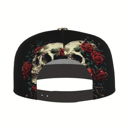 Gothic Rose Skull Hip Hop Snapback Cap