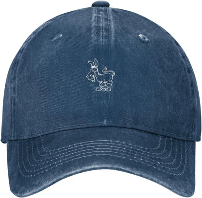 Funny Donkey Denim Washed Cotton Baseball Cap