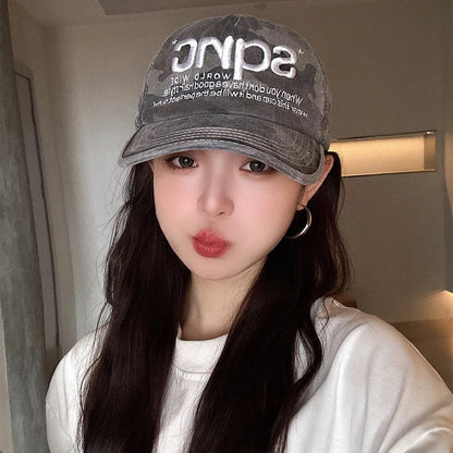 American Style Camo Embroidery Versatile Baseball Cap
