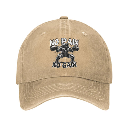No Pain No Gain Washed Baseball Cap