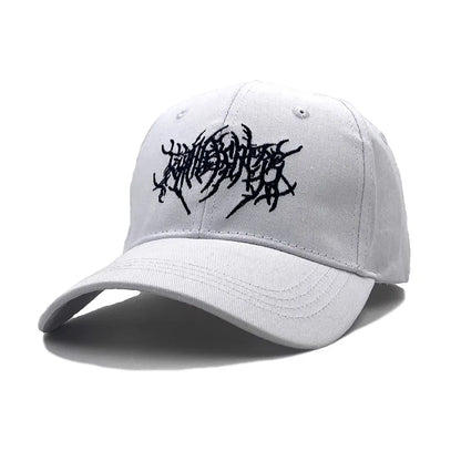 Gothic Punk Embroidered Cotton Unisex Baseball Cap
