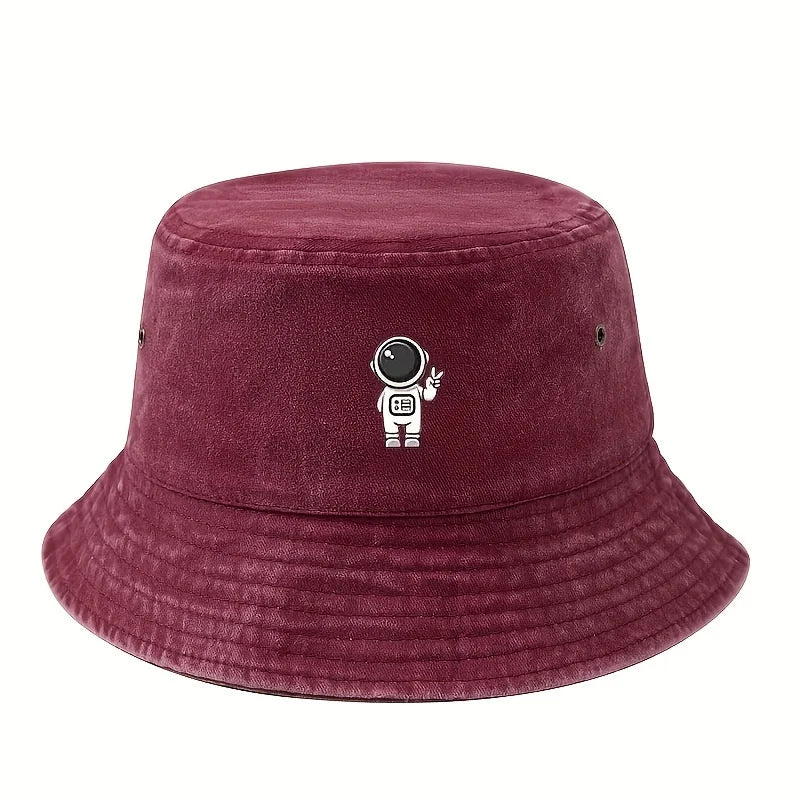 Astronaut Printed Vintage Fisherman Bucket Hat