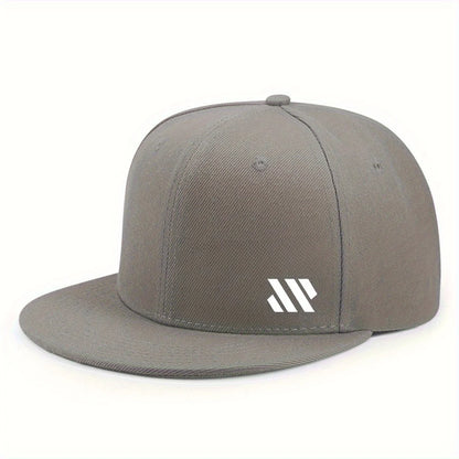White Logo Unisex Flat Brim Travel Cap
