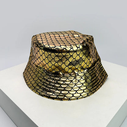 Shiny PU Leather Colorful Bucket Hats