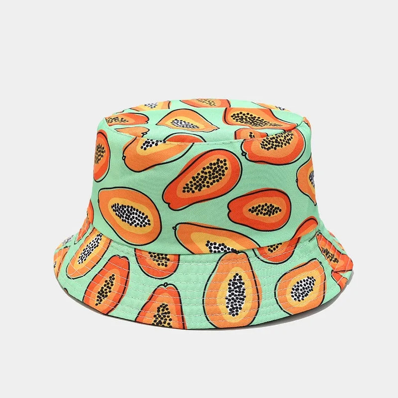 Unisex Tropical Papaya Print Bucket Hat